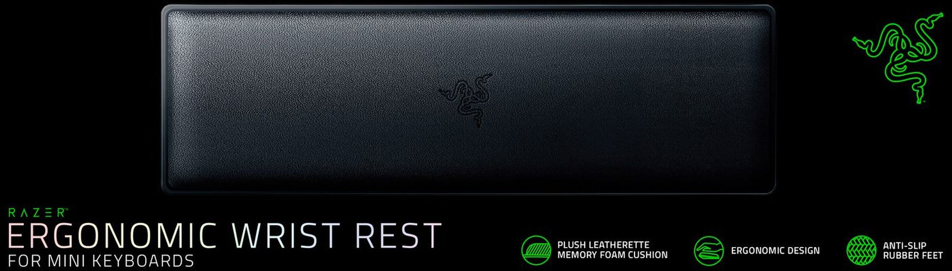 Razer RC21-01720100-R3M1  Razer RC21-01720100-R3M1 repose-poignet Cuir,  Mémoire de forme Noir