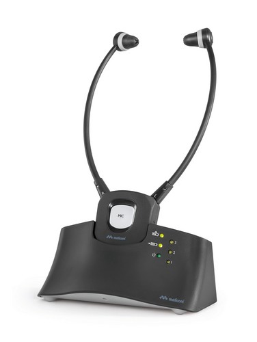 HP STETO Wireless TV Stereo Headphones w- Recharging Base - black