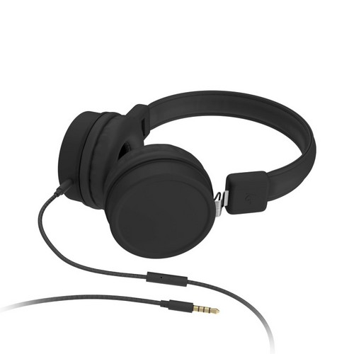 KitSound Brooklyn Wired On Ear Headphones - black