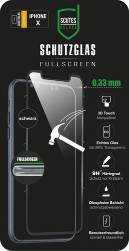 Scutes 3D Glass Screen Protector - iPhone X-XS - black