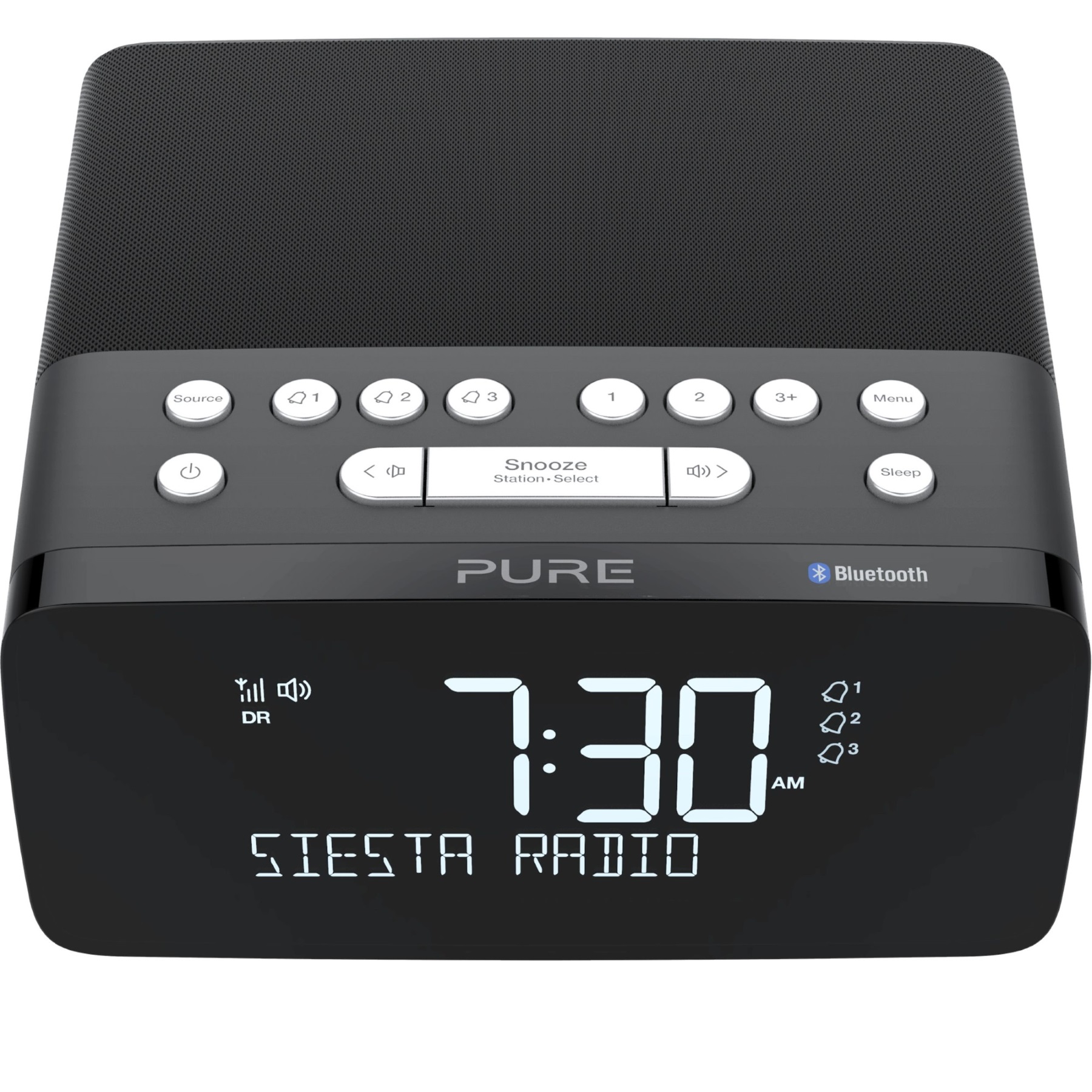 Bluetooth fm radio. Часы-радио Pure fm / DAB / DAB + Siesta charge - графит. Часы будильник Pure. Siesta радио. Электронные часы pure5 Essential.