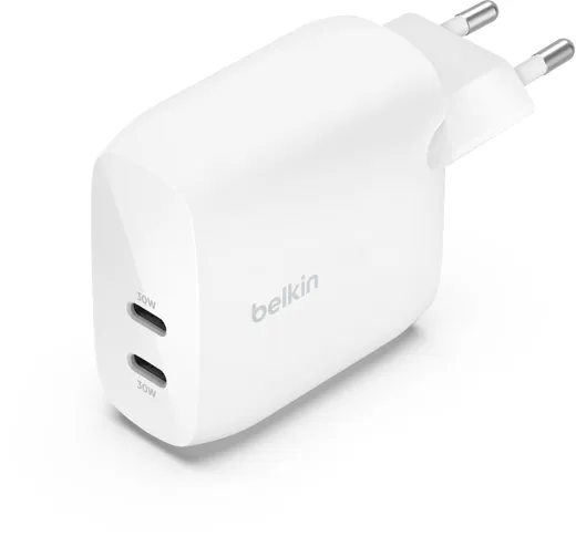 Belkin Dual USB-C Charger 60W - white