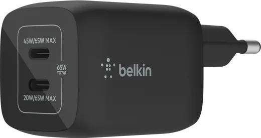 Belkin Boost Charge Pro Dual USB-C Wall Charger 65W - black