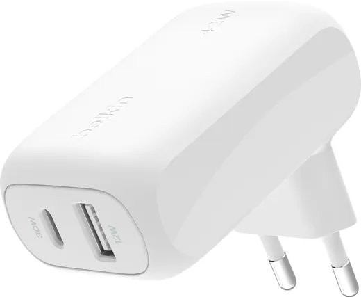 Belkin Boost Charge 42W USB-C PD + USB-A Dual Wall Charger - white
