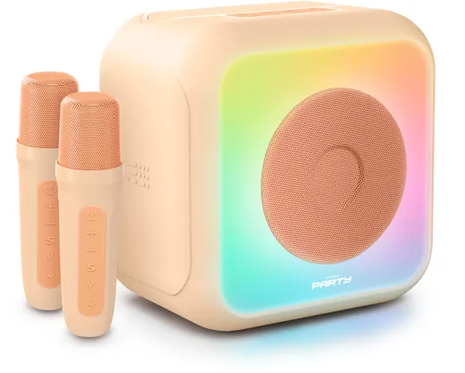PARTY Karaoke - BT-Speaker-disco lighting-2 micros - peach