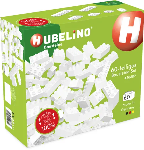 Hubelino Bausteine: Bausteine Set - weiss [60 Teile]