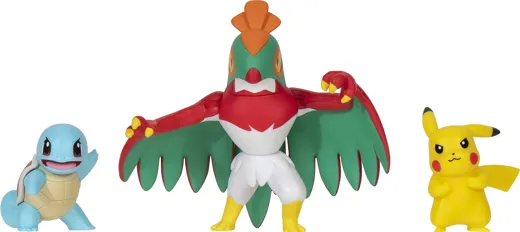 Pokémon: Dreierpack Pikachu2 Schiggy1 Resladero - Battle Figur [5 cm]