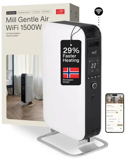 Mill Gentle Air WiFi Oil filled radiator 1500W - white