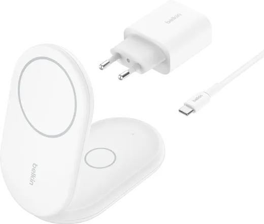 Belkin Boost Charge 2-in-1 Foldable Wireless Charging Pad with Qi2 - white