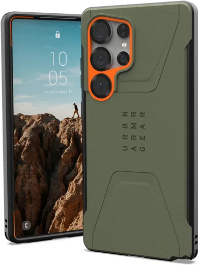 UAG Civilian Pro Case - Samsung Galaxy S25 Ultra - olive drab/orange