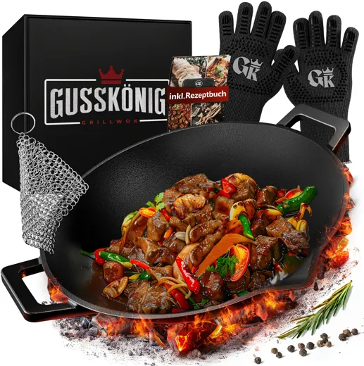 Gusskönig Gusseisen Wok [36cm]