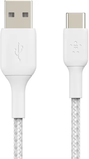 Belkin Boost Charge Braided USB-C to USB-A Cable 1m - white