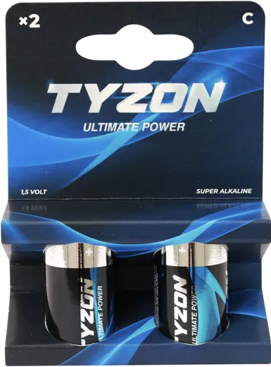 Tyzon 1.5V C Super-Alkaline Batterien 2er Pack