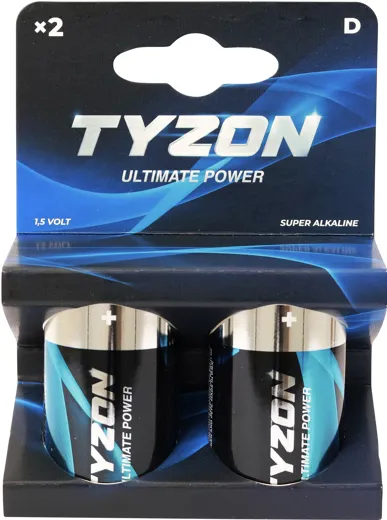 Tyzon 1.5V D Super-Alkaline Batterien 2er Pack