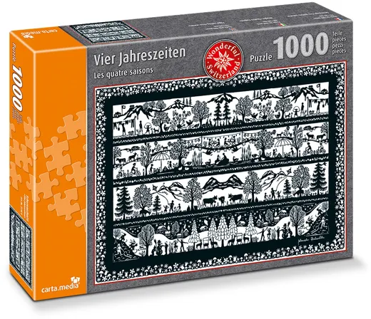 Vier Jahreszeiten - Scherenschnitt - Puzzle [1000 Teile]