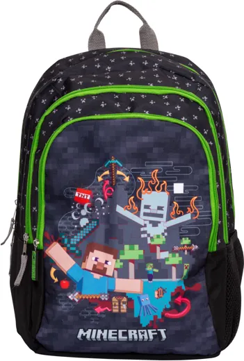 Minecraft Rucksack - schwarz/grün