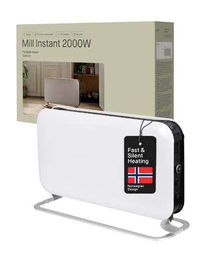 Mill Instant Led Convection Heater - white
