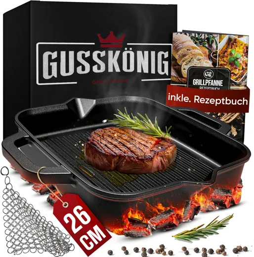Gusskönig Gusseisen Grillpfanne [26cm]