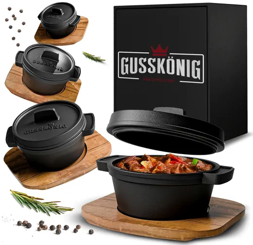 Gusskönig Mini Dutch Oven Set [4 Töpfe]