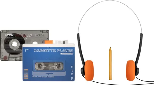 EPOK - Tragbarer Kassettenspieler mit Bluetooth [inkl. Bleist. und C60 Kasset.]