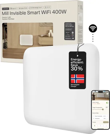 Mill Invisible Smart WiFi Panel Heater 400W - white