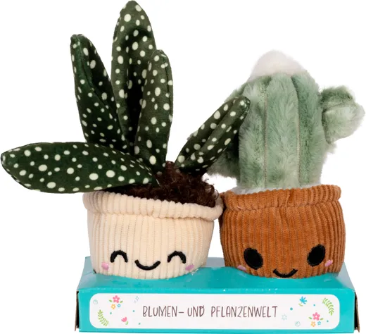 Plantset Kaktus Plüsch 2er Set - Kaktus + Aloe Vera [15cm]