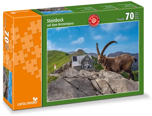 Steinbock auf Rotsteinpass - Puzzle [70 Teile]
