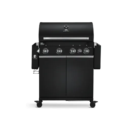 Burnhard Big FRED Deluxe Gasgrill 4-Brenner Black Edition, Gusseisen Grillrost