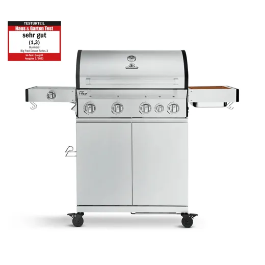 Burnhard Big FRED Deluxe Gasgrill 4-Brenner Edelstahl, Gusseisen Grillrost