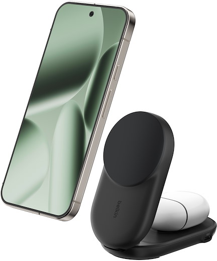 Belkin UltraCharge 2-in-1 Foldable Magnetic Charger with Qi2 [25W] - black
