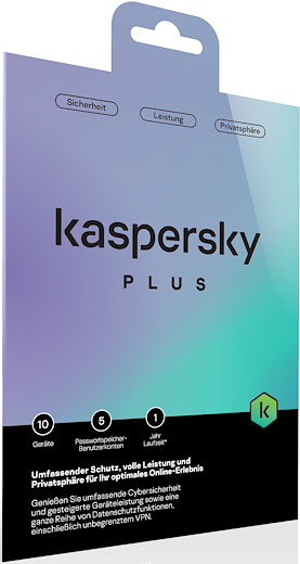 Kaspersky Plus (10 Geräte) [PC/Mac/Android] (D/E/F/I)