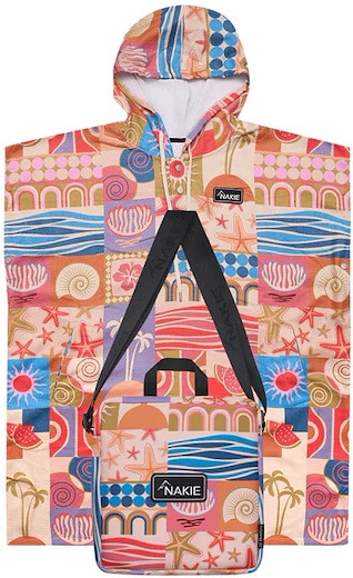 Nakie Hooded Towel - retro shores