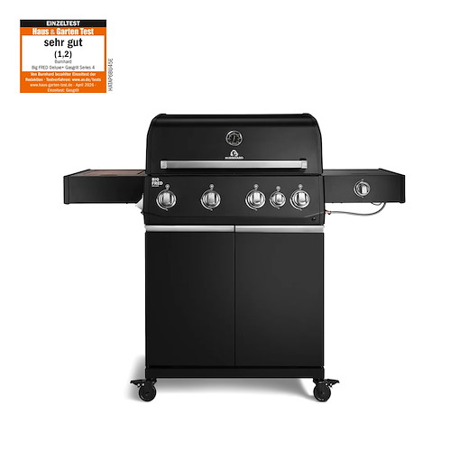 Burnhard Barbecue a gas Big FRED Deluxe a 4 bruciatori, Black Edition, Serie IV